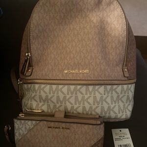 Michael Kors medium Ballet Multi backpack and watching wristlet wallet